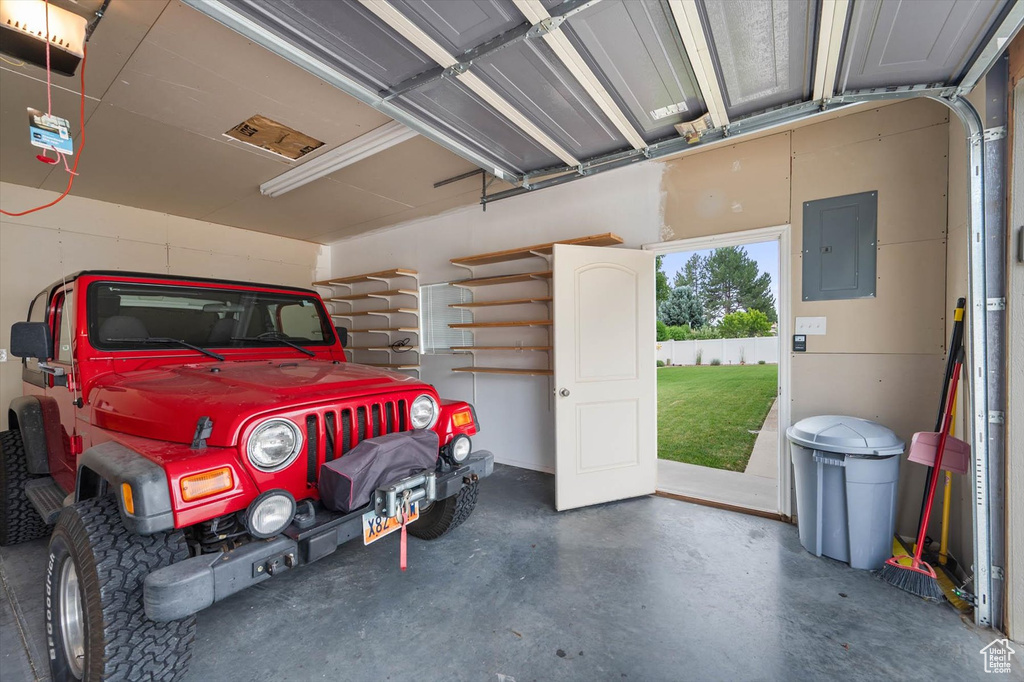 Garage with electric panel