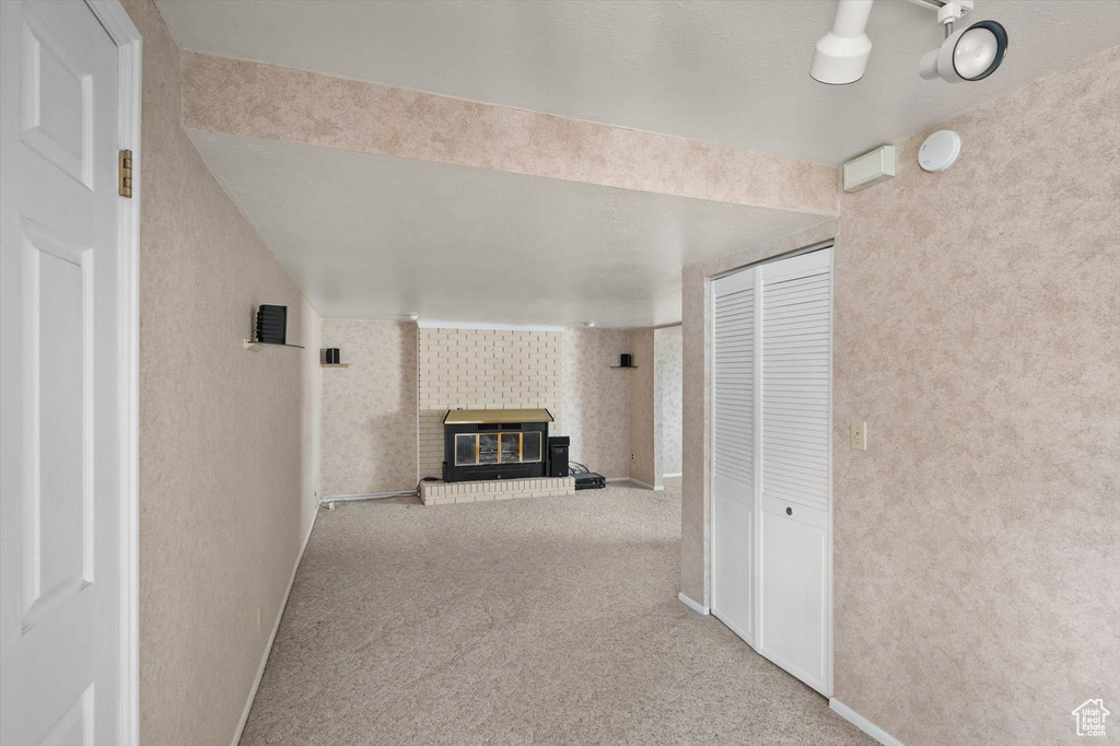 Hallway with carpet