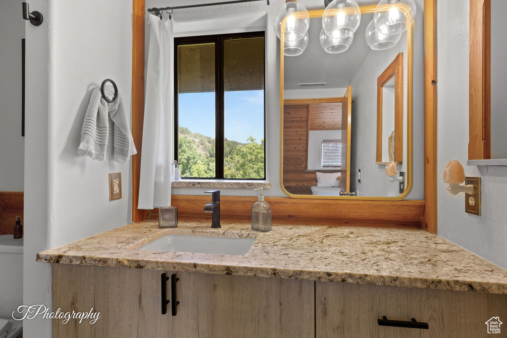 Bathroom with toilet and vanity