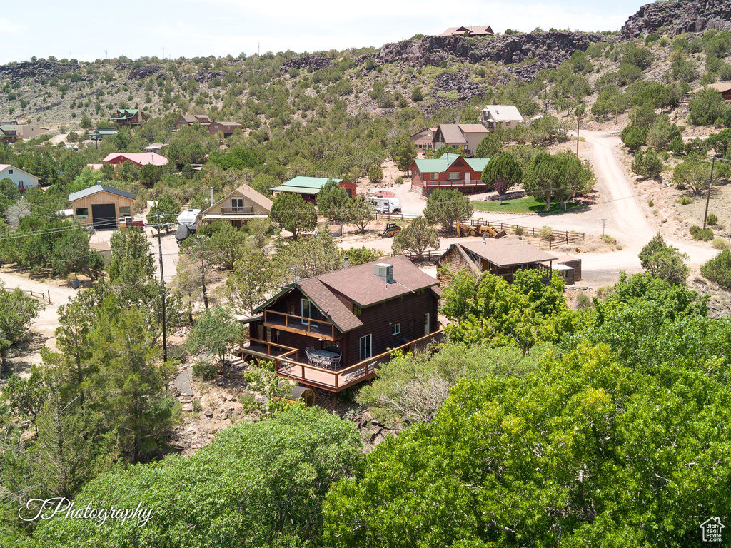 View of subject property with mountains