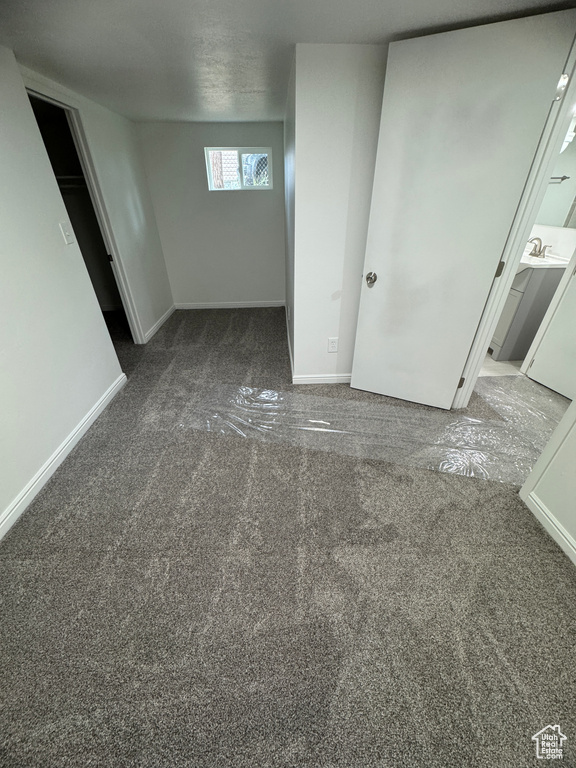 Below grade area featuring carpet