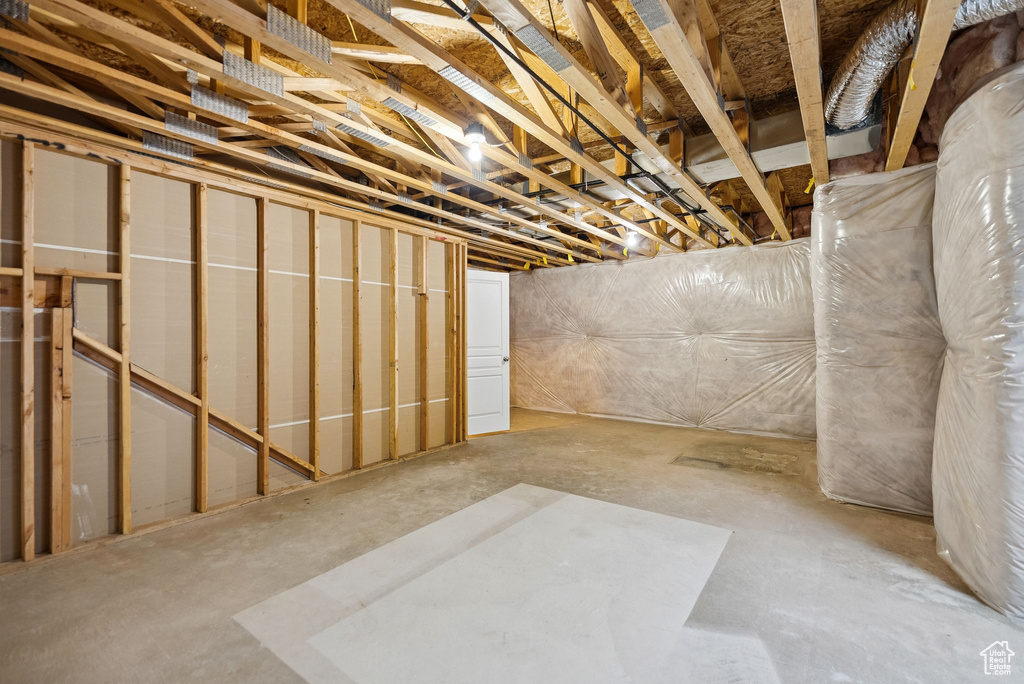 View of unfinished basement