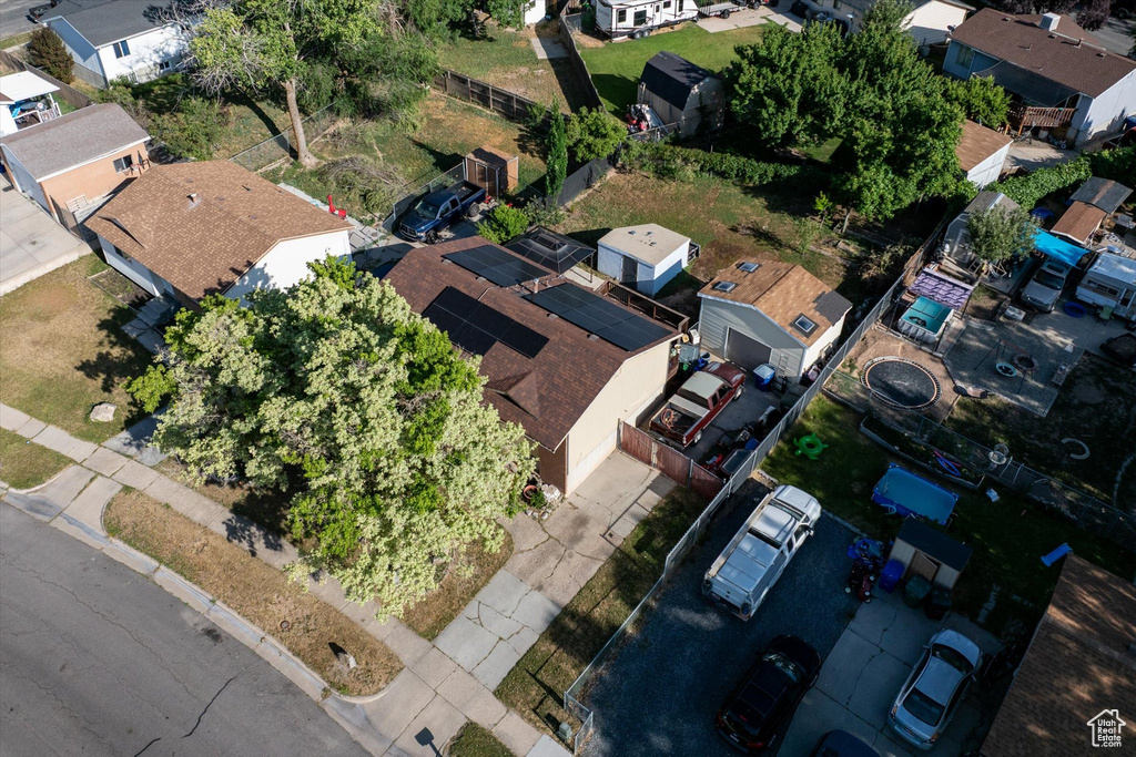 Aerial view of property\'s location with nearby suburban area