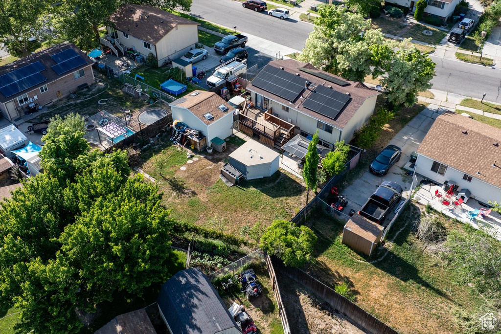 Aerial perspective of suburban area