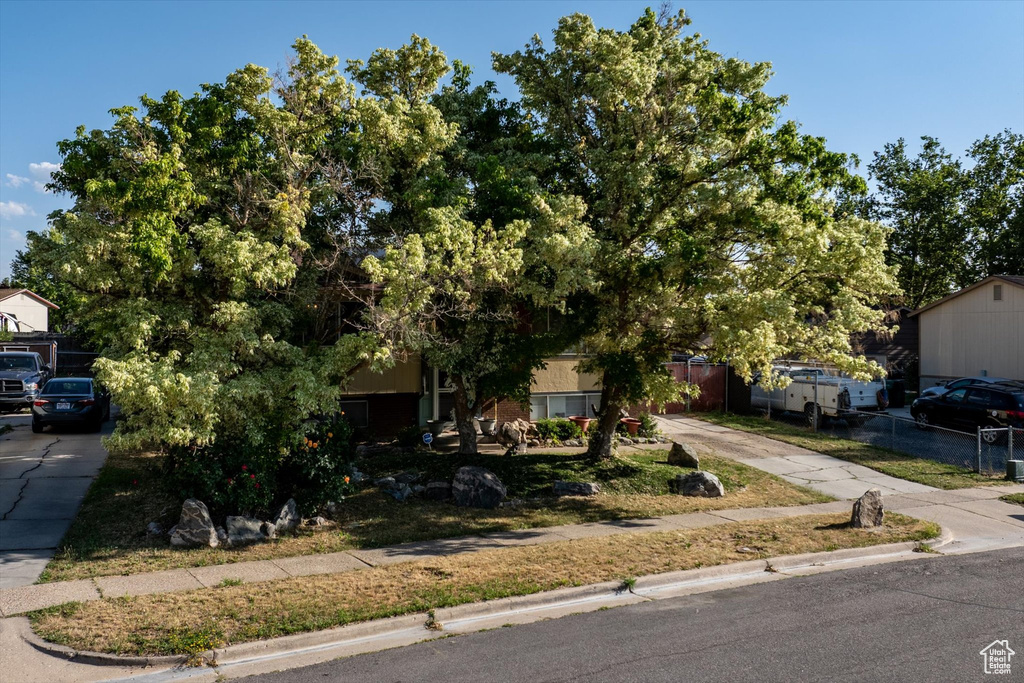 Obstructed view of property featuring driveway