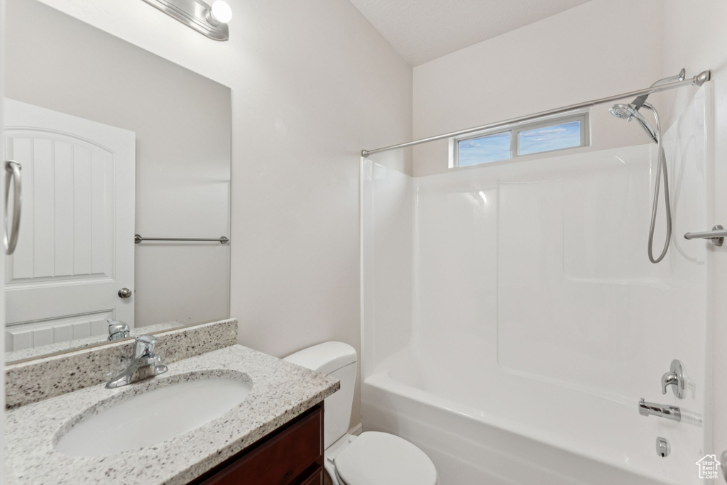 Full bathroom with vanity and shower / bath combination