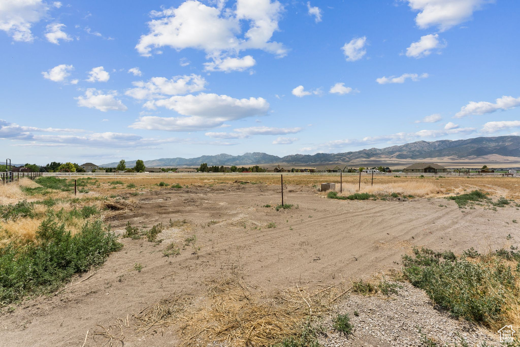 View of mountain background with rural landscape