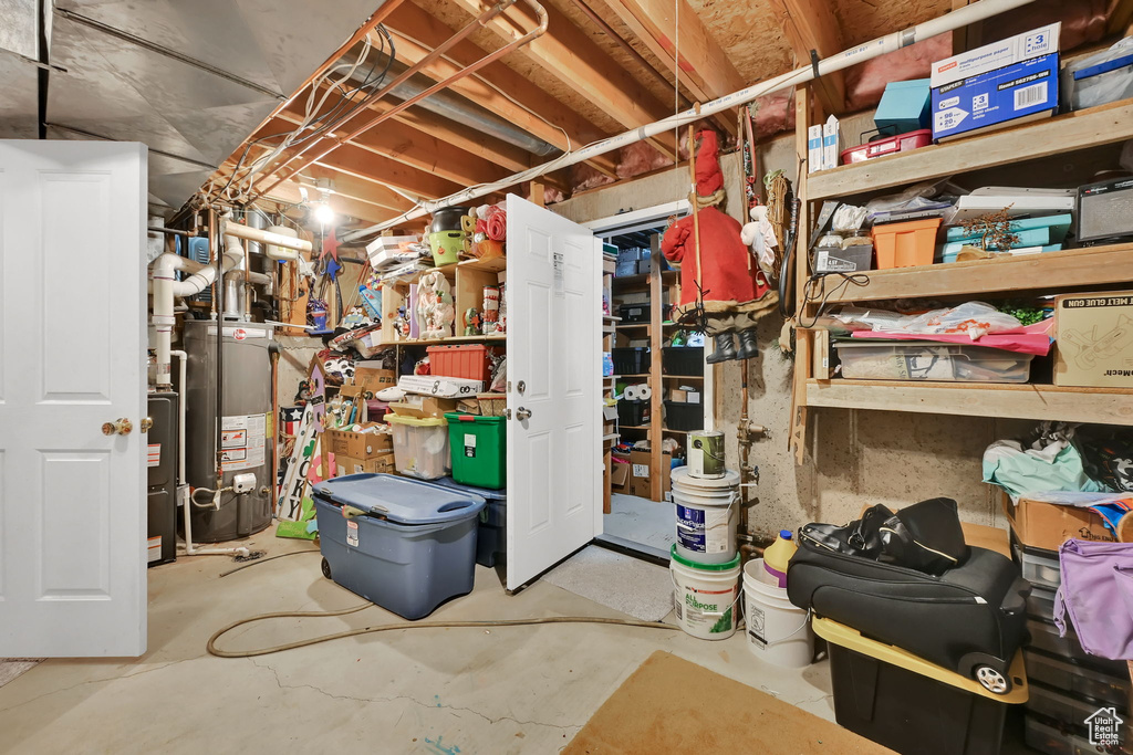 Storage featuring water heater