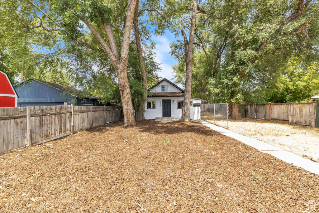 View of fenced yard