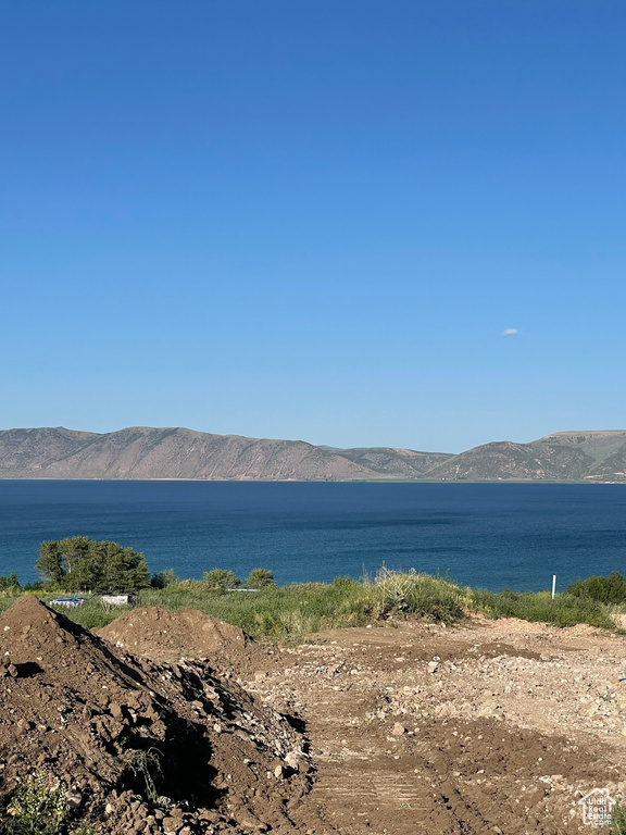 Water view with a mountainous background
