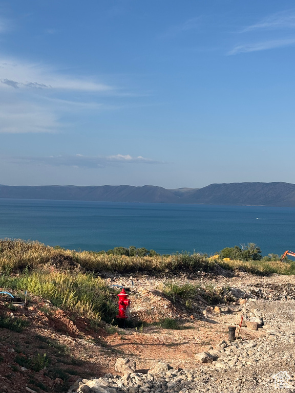 Water view featuring mountains