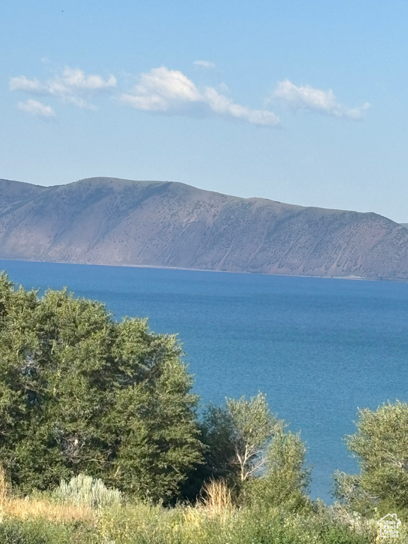 Water view with a mountainous background