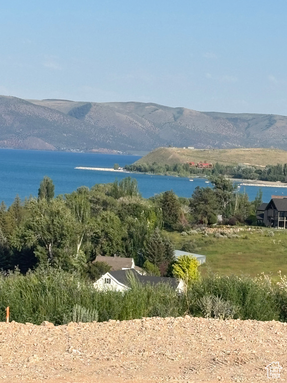 Water view featuring mountains