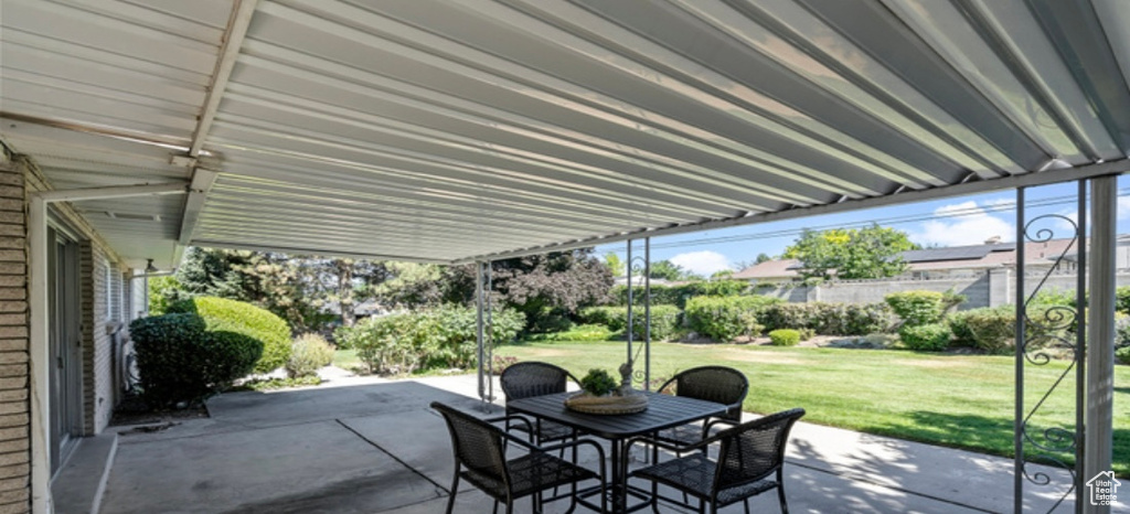 View of patio featuring outdoor dining space