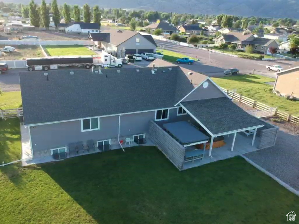 Aerial perspective of suburban area