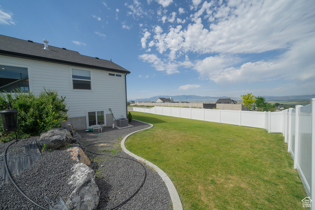 View of fenced backyard