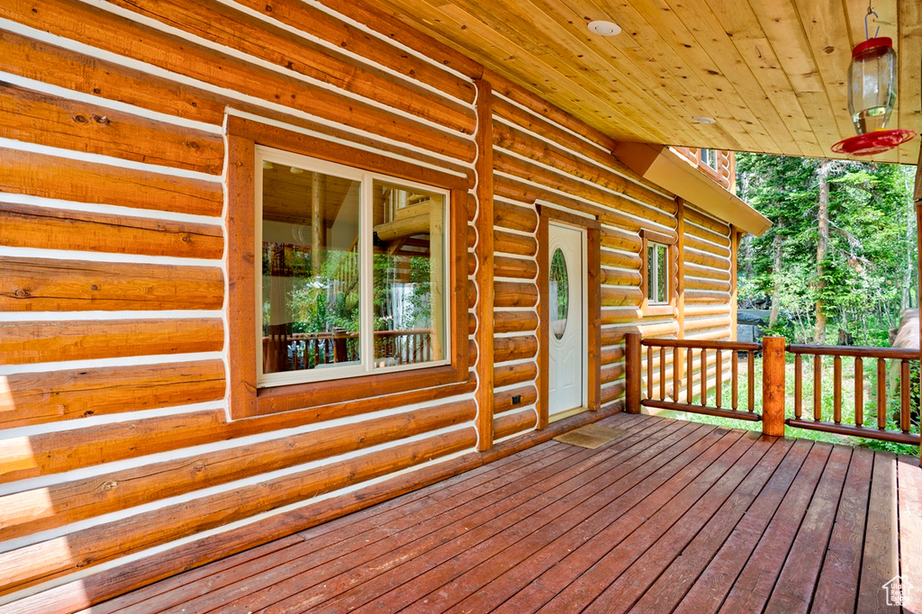 View of wooden deck