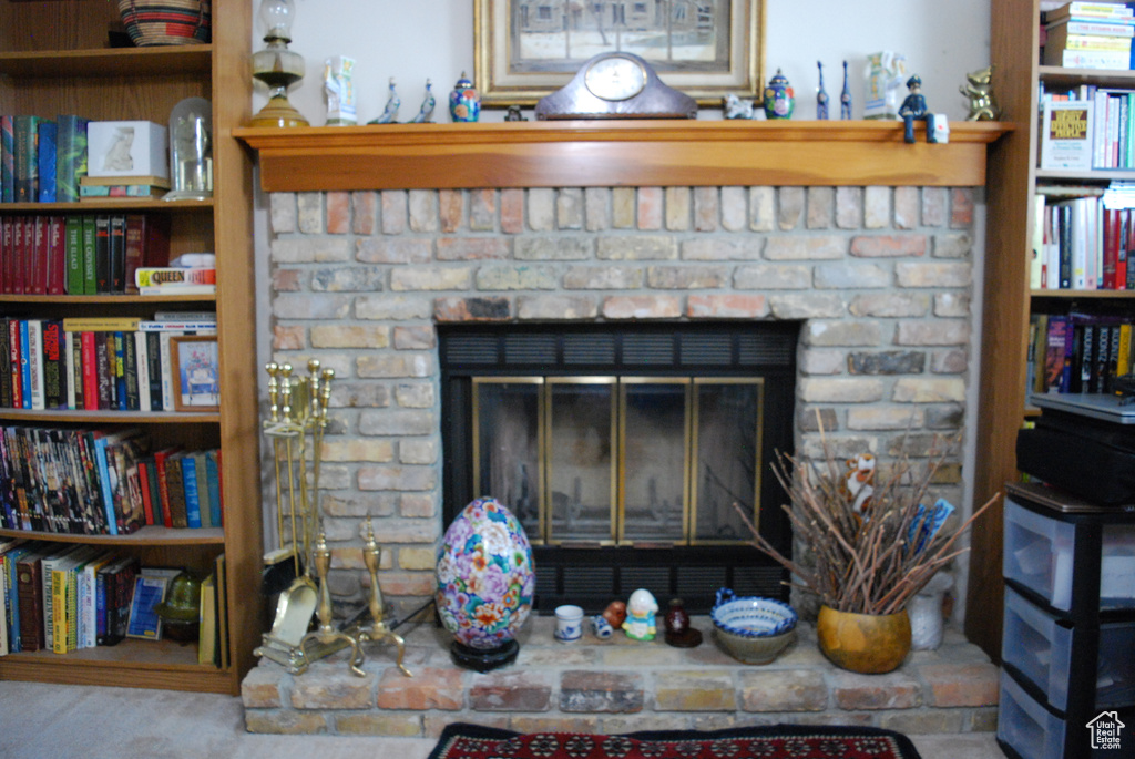 Detailed view of a fireplace
