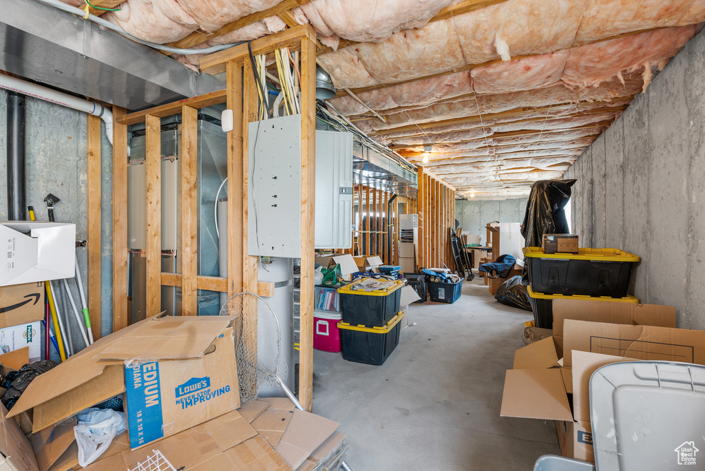 View of unfinished basement