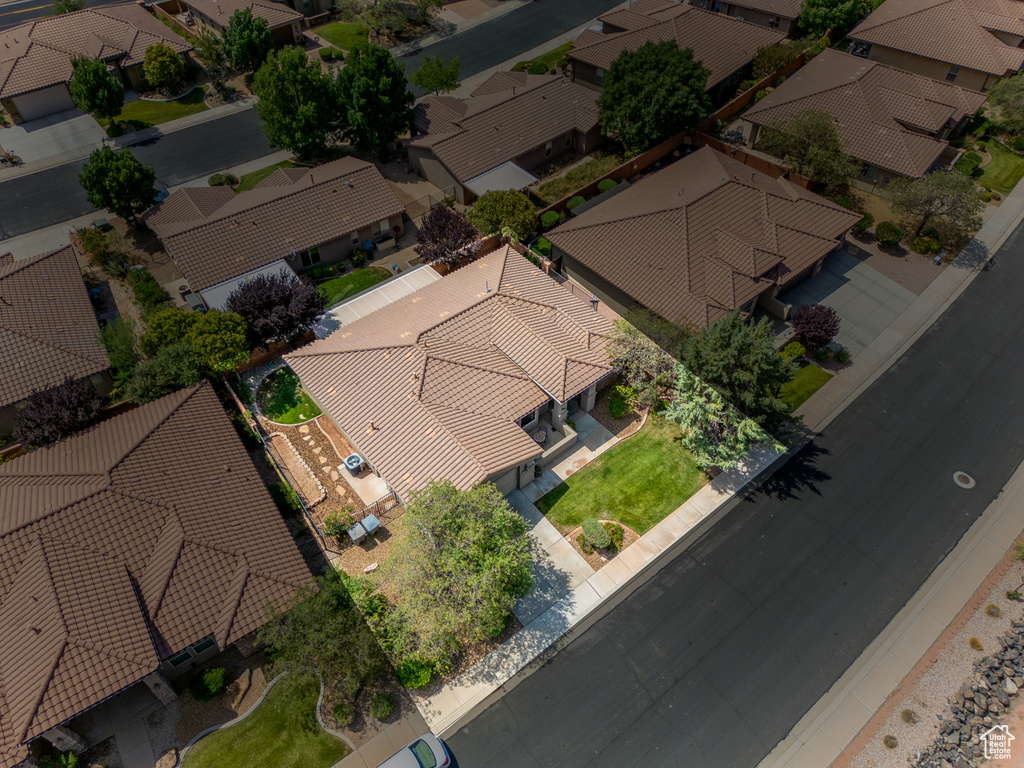 Aerial view of residential area