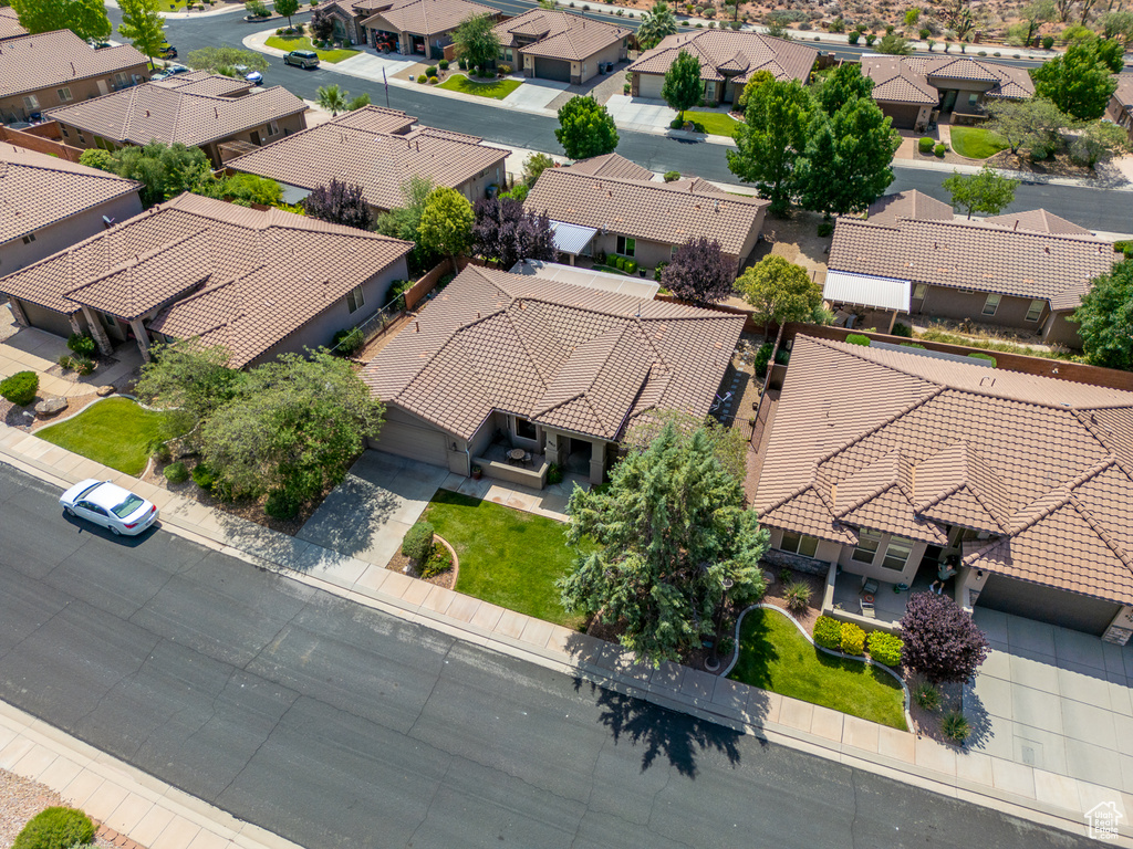 Aerial view of residential area