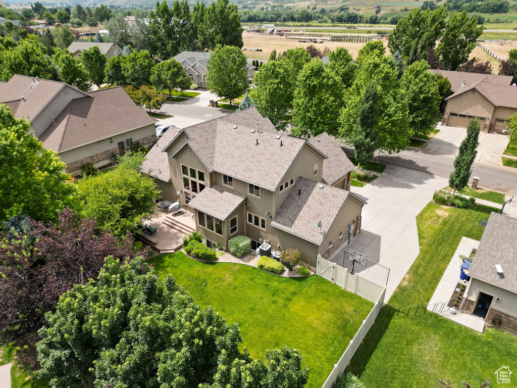 Aerial perspective of suburban area