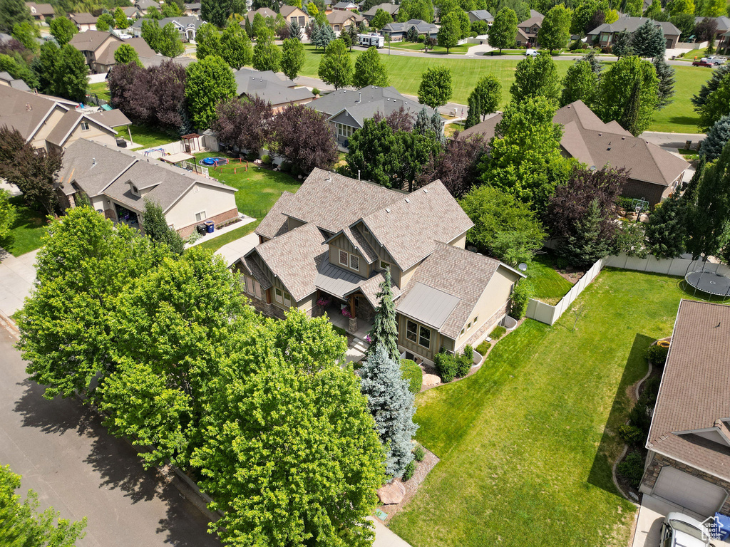 Aerial perspective of suburban area