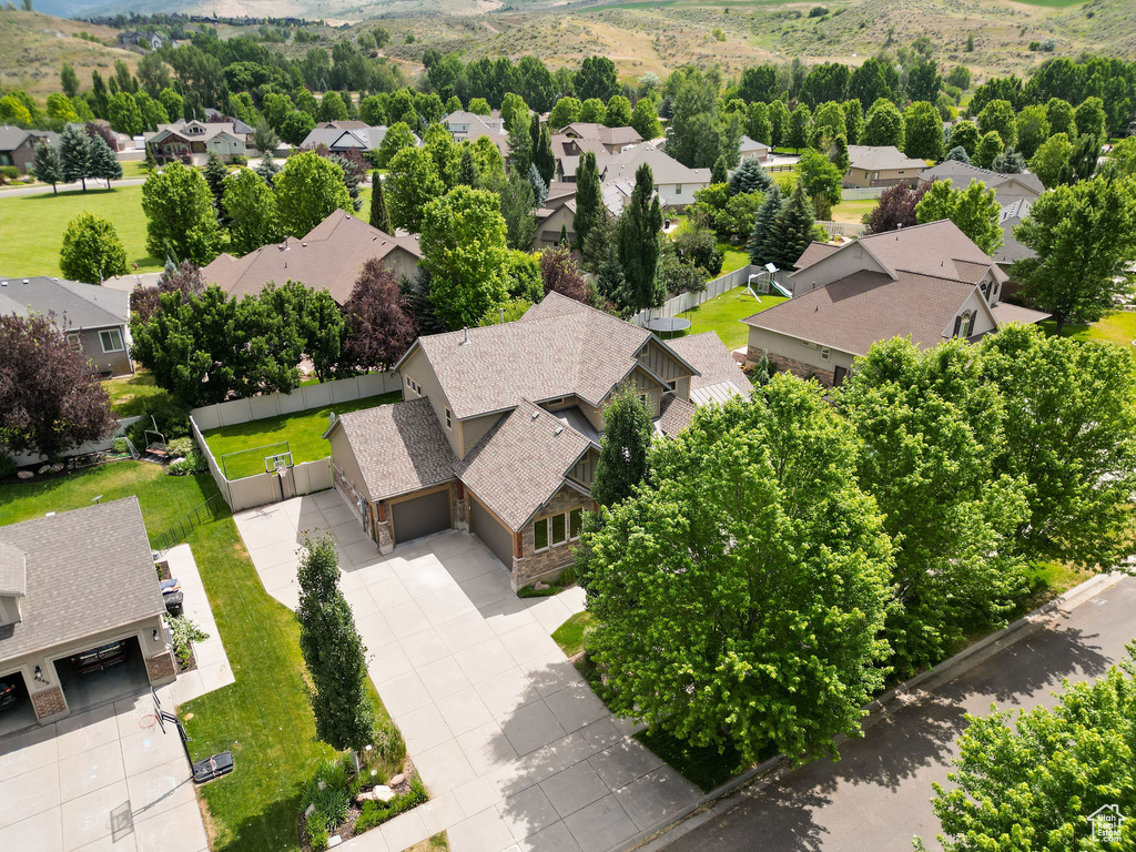 Aerial view of residential area