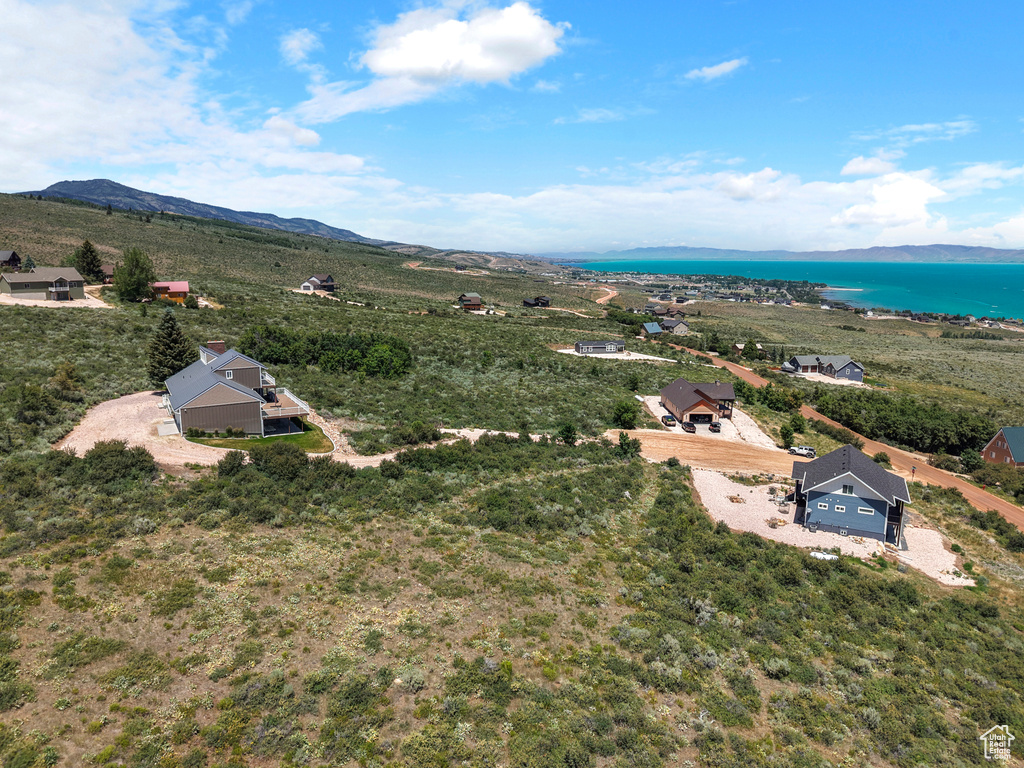 Drone / aerial view of a water and mountain view
