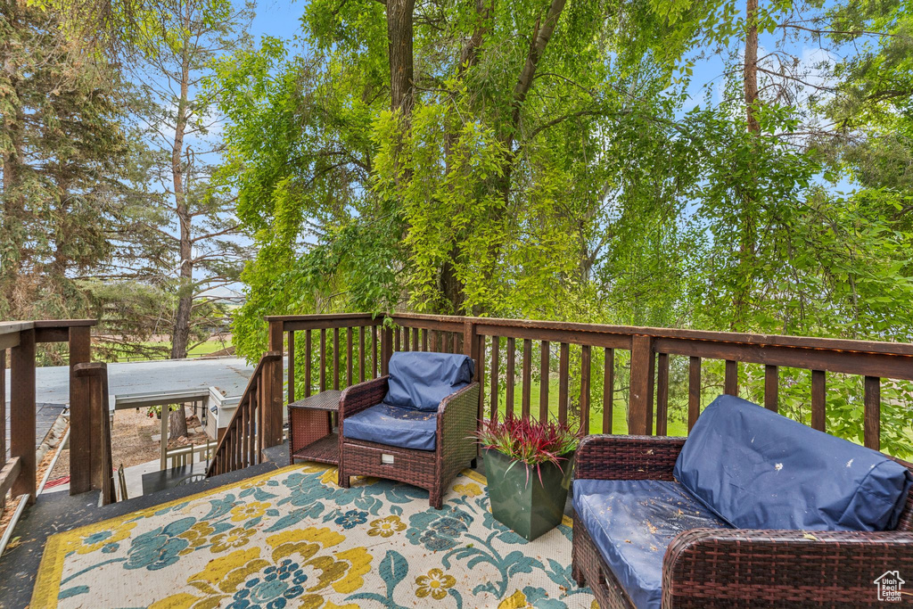 View of wooden deck