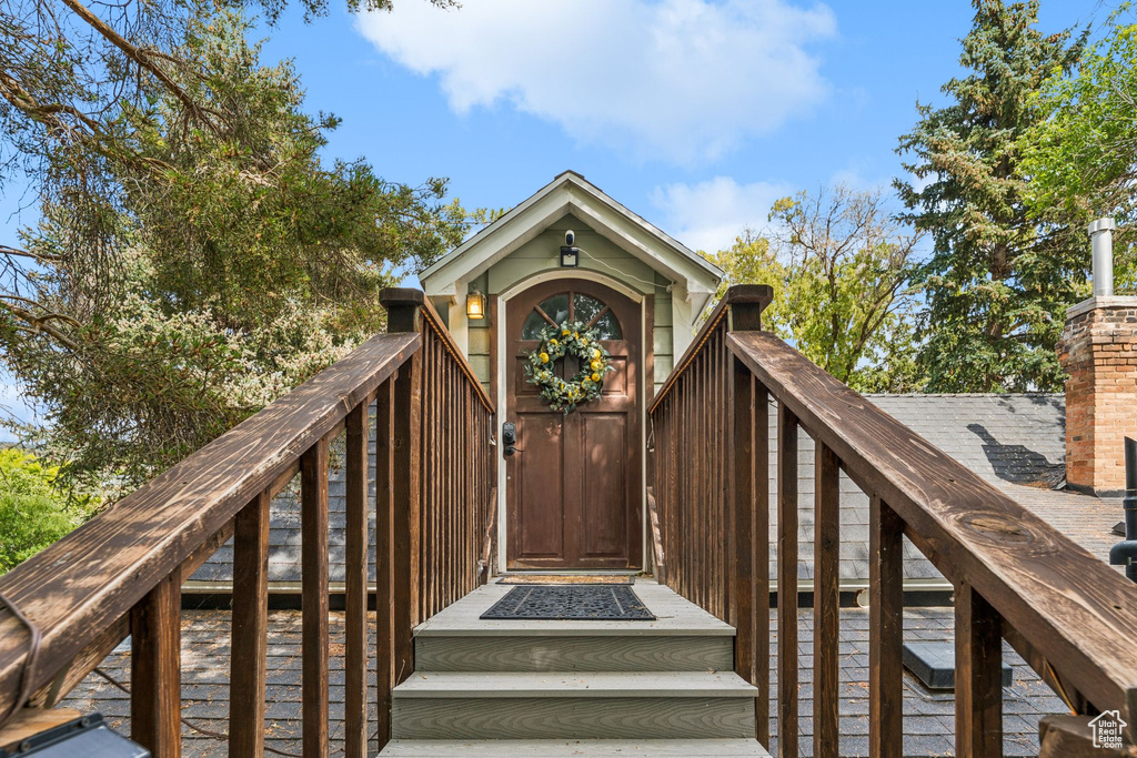 View of exterior entry