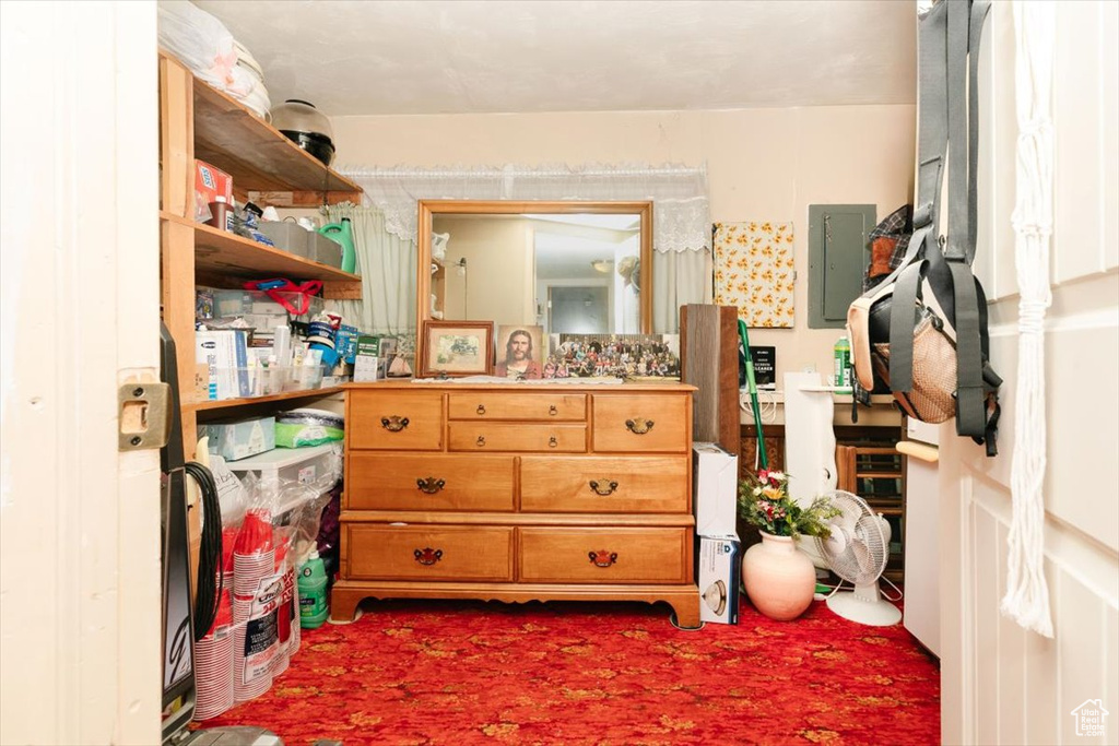 Storage room with electric panel
