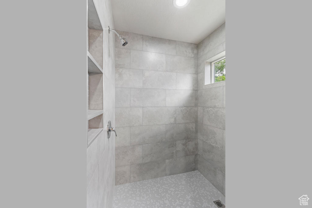 Full bathroom with tiled shower
