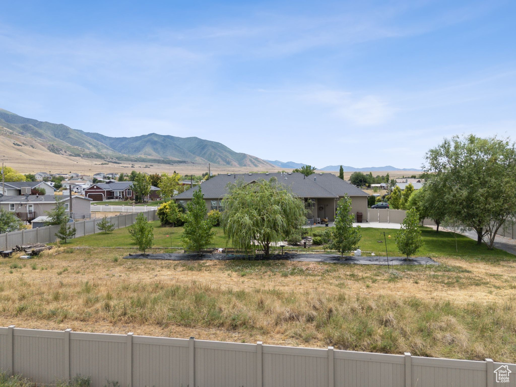 Mountain view featuring nearby suburban area