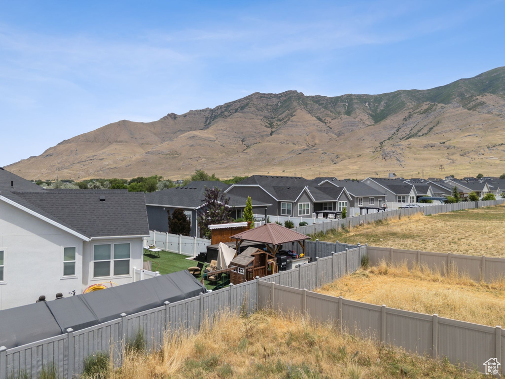 Mountain view with nearby suburban area