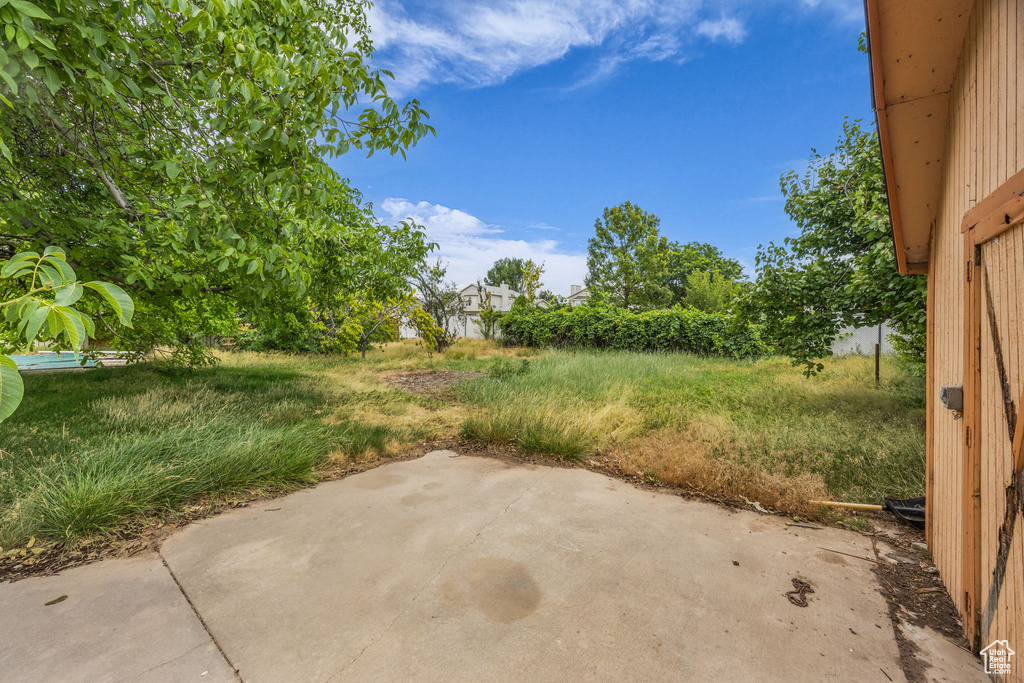 View of yard with a patio