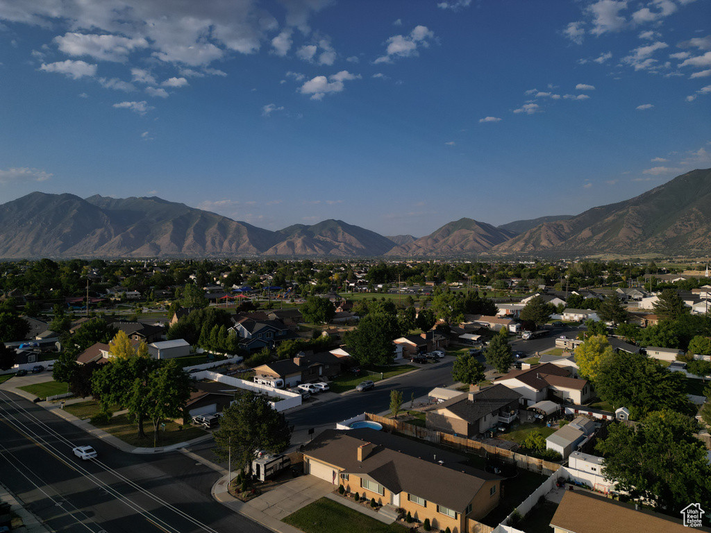 Mountain view featuring nearby suburban area