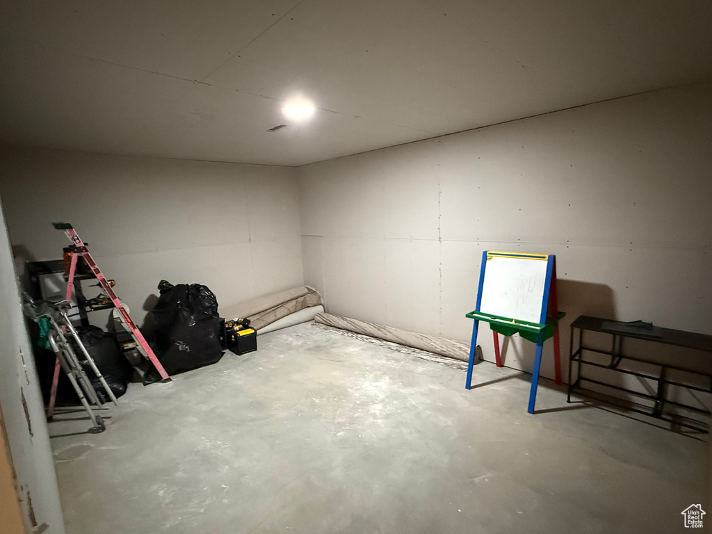 View of finished basement