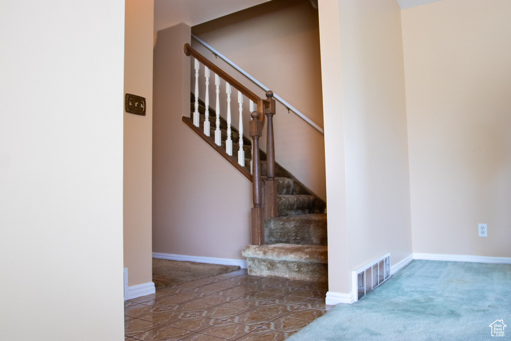 Stairway with baseboards