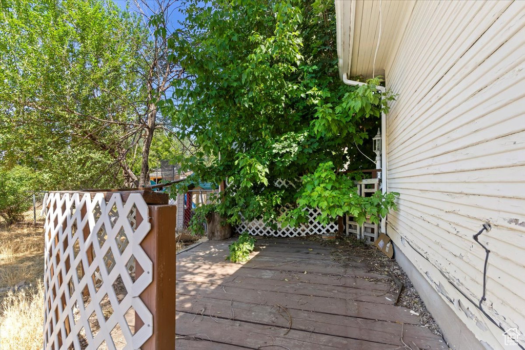 View of wooden deck