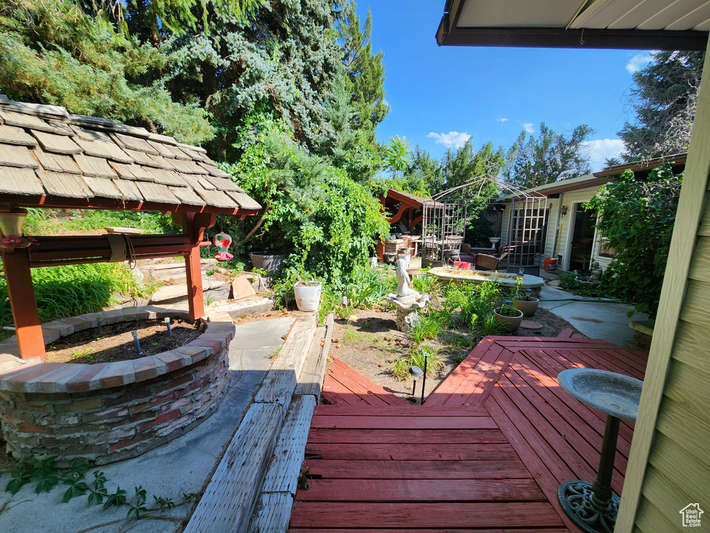 View of wooden terrace