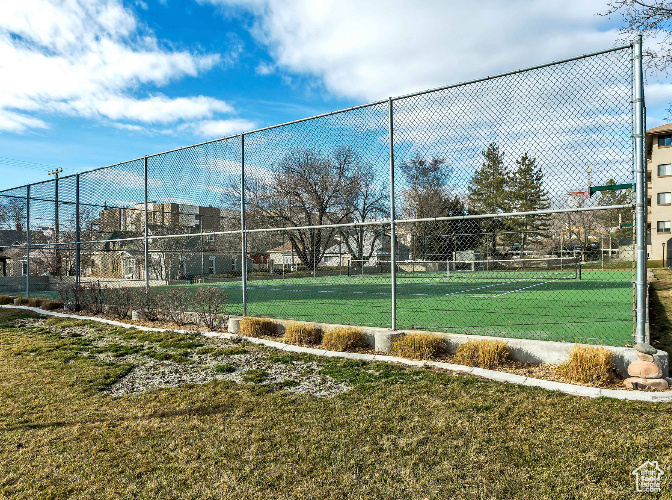View of tennis court