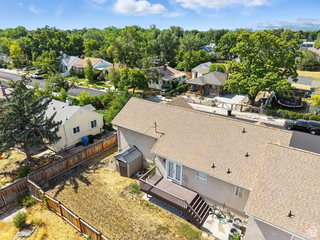 Aerial perspective of suburban area