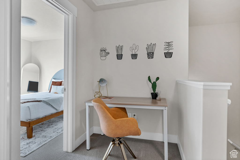 Office space with carpet