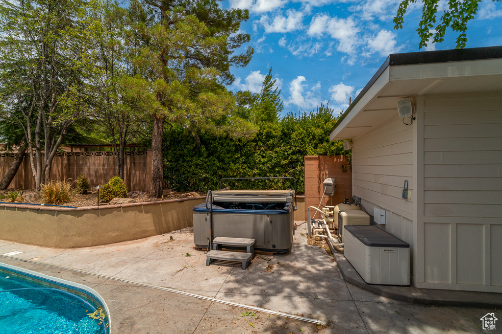 View of pool with a patio