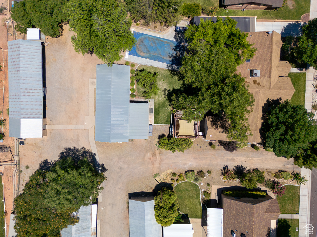 Aerial view of a pool area