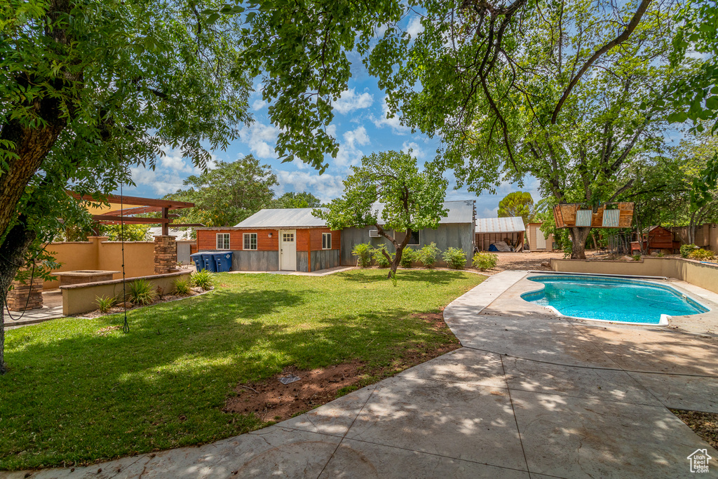 View of pool with a patio