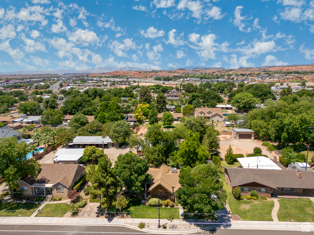 Aerial view of residential area