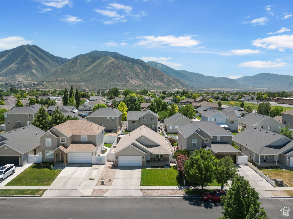 Mountain view featuring nearby suburban area