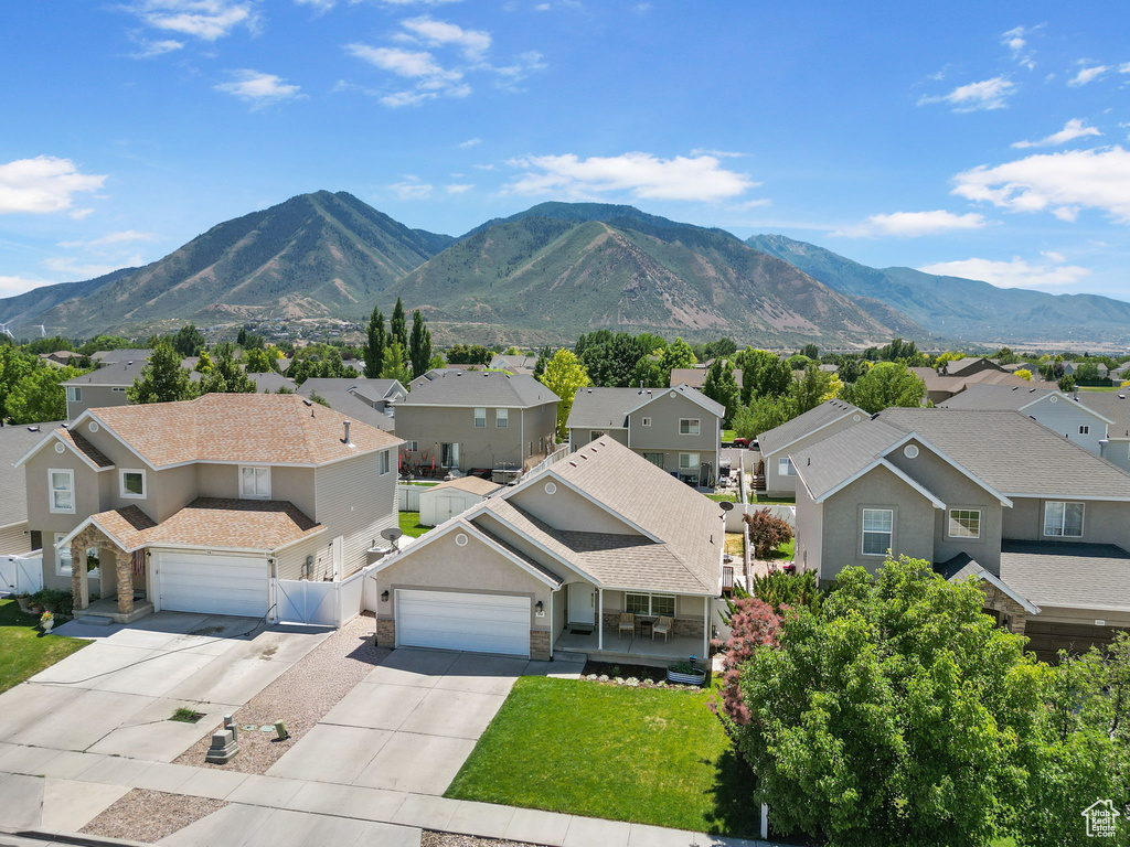 Mountain view with nearby suburban area